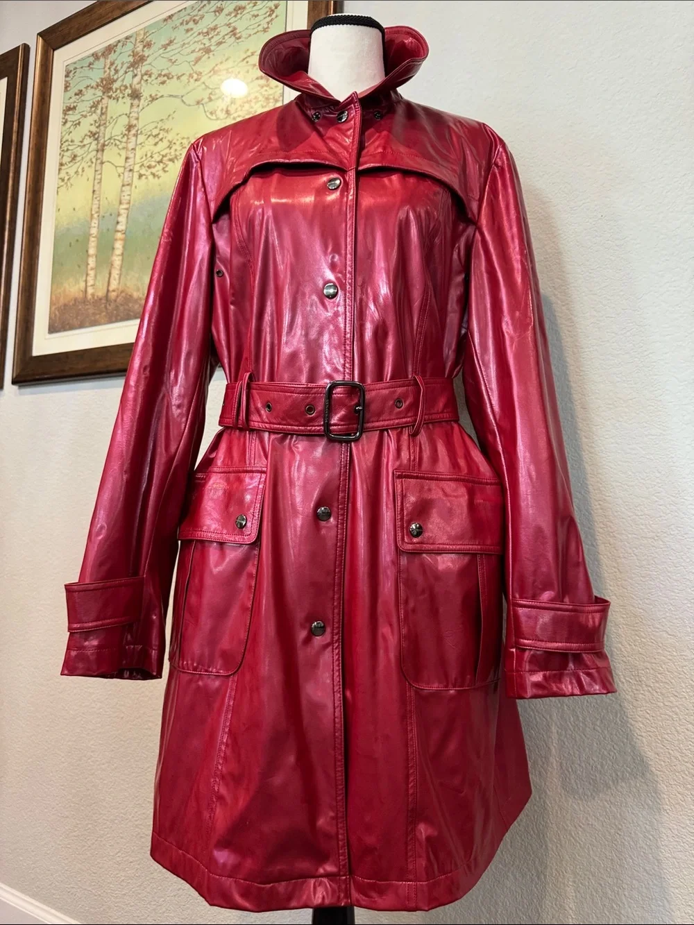 Authentic Burberry London Backworth Glossy Trench Coat with Belt - Picture 3 of 17